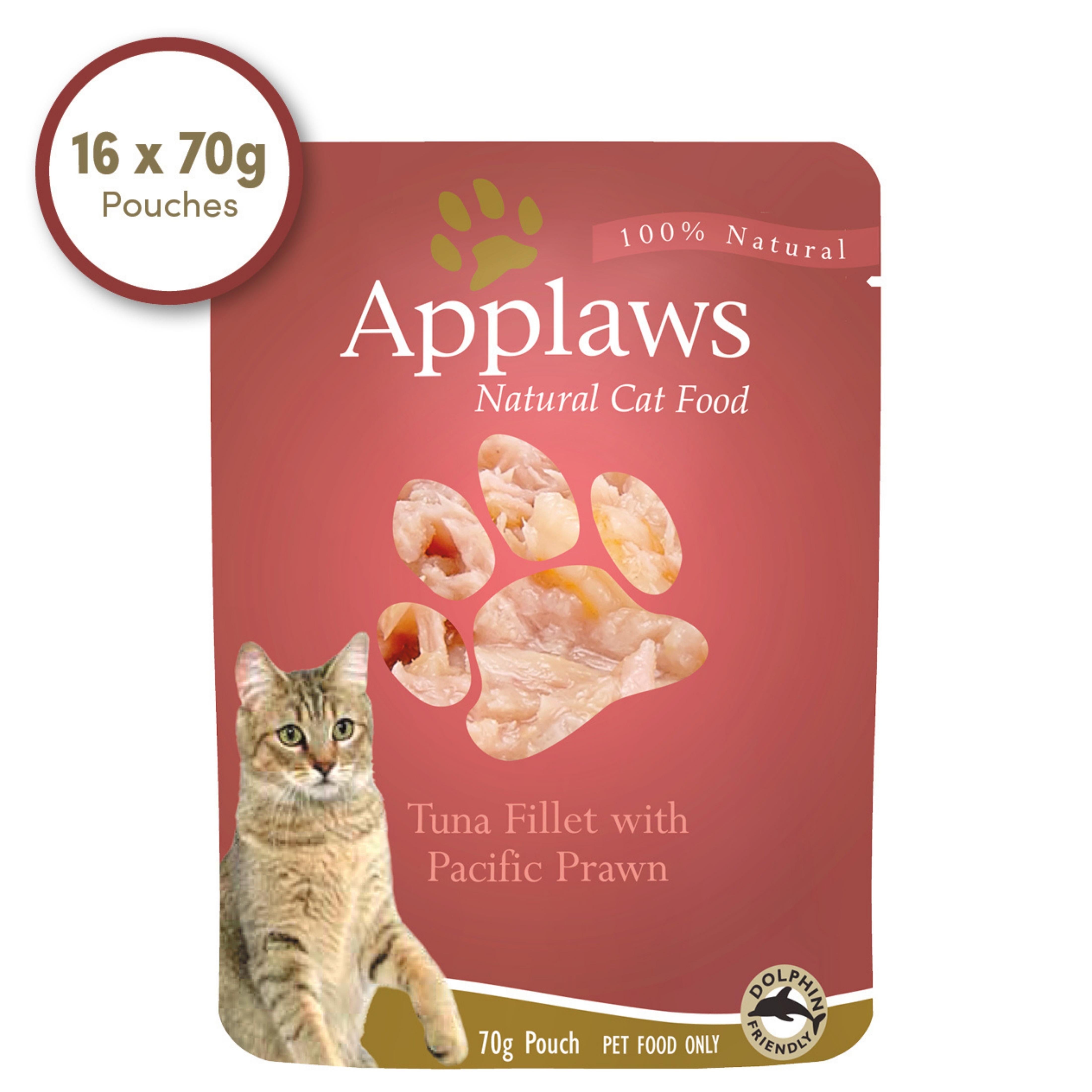 Applaws Cat Wet Food 70g Tuna Fillet with Pacific Prawns in Broth
