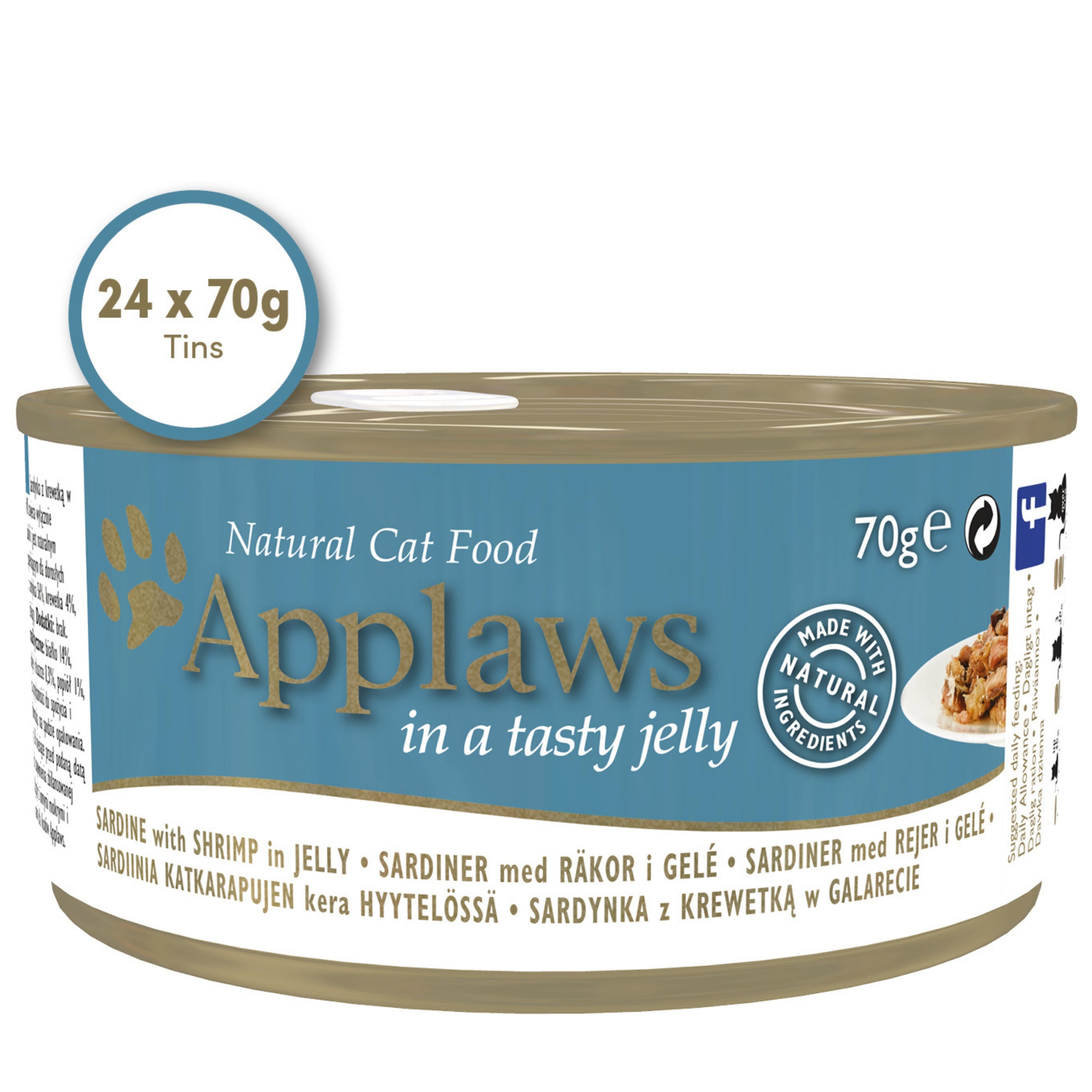 Applaws Cat Wet Food 70g Sardine with Shrimp in Jelly