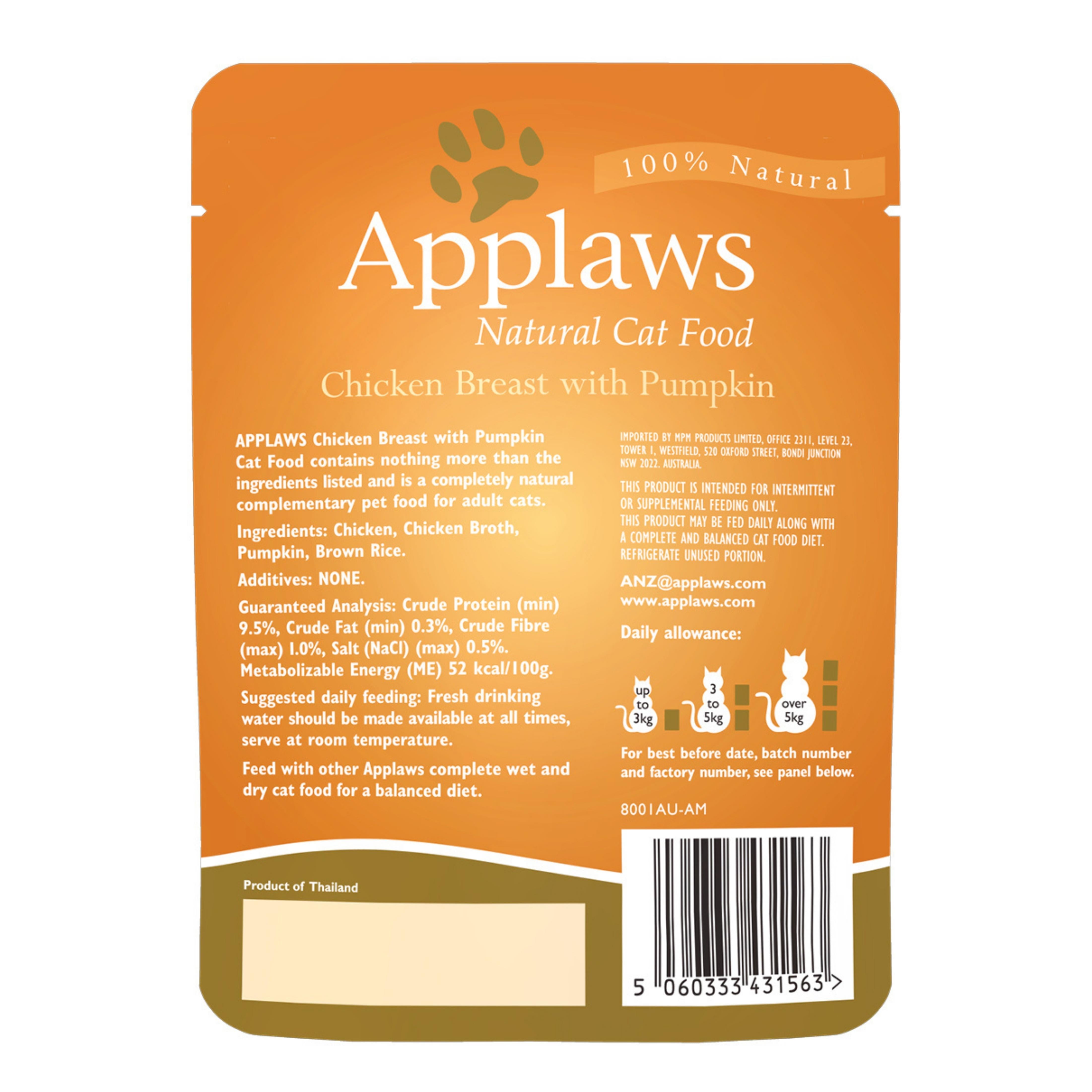 Applaws Cat Wet Food 70g Chicken Breast with Pumpkin in Broth