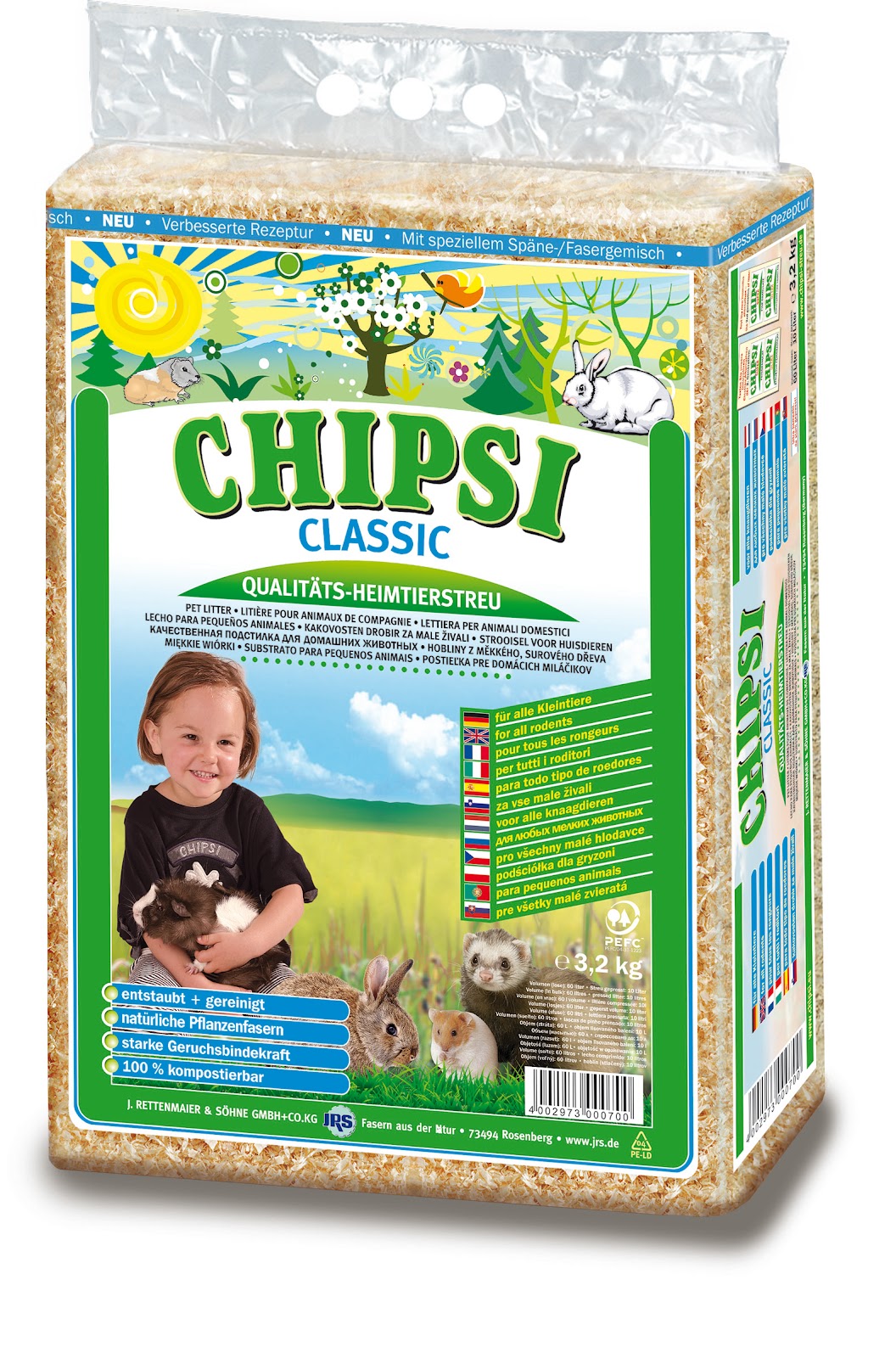 JRS Chipsi Classic Small Animal Bedding 3.2-kg