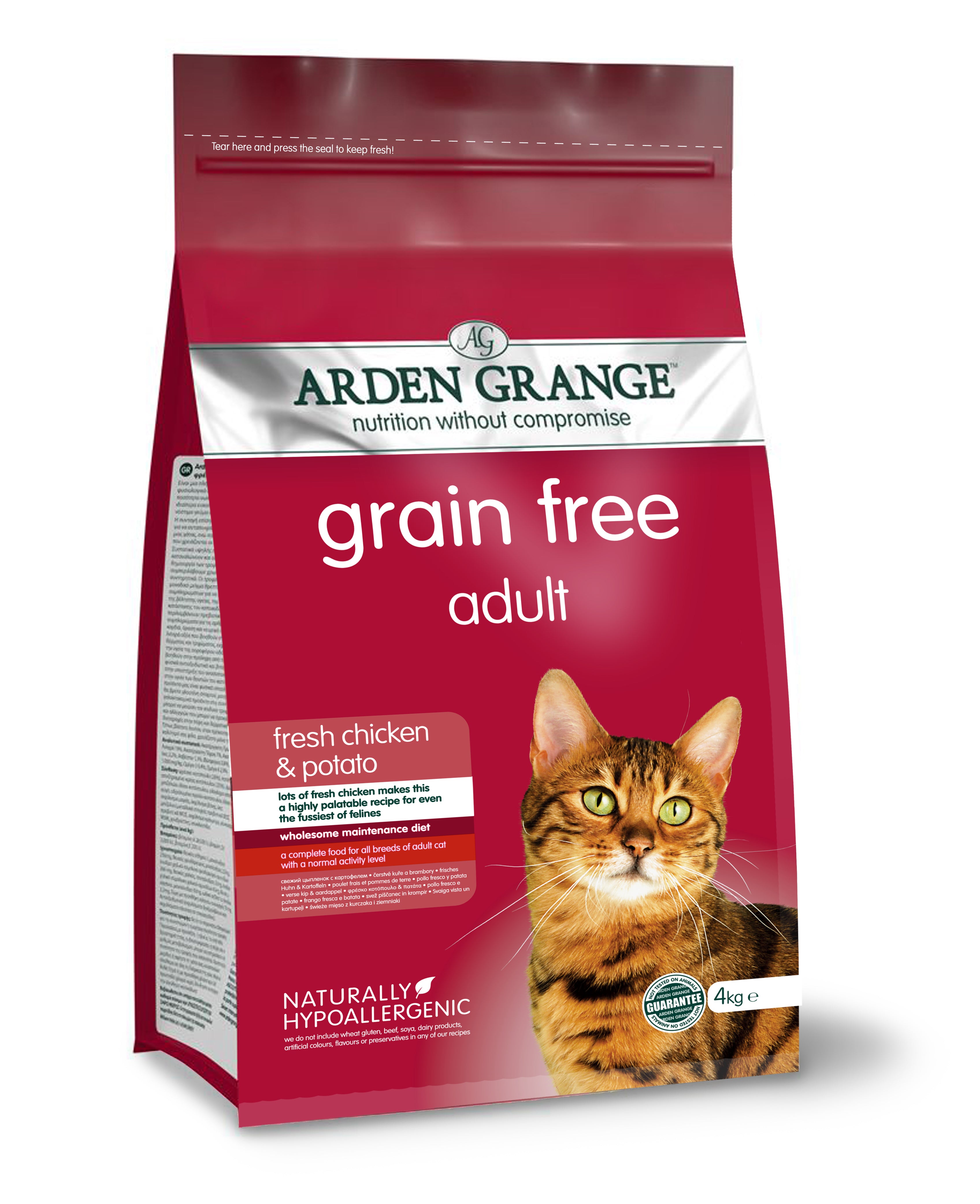 Arden Grange Grain Free Dry Adult Cat Food Fresh Chicken & Potato 4-kg