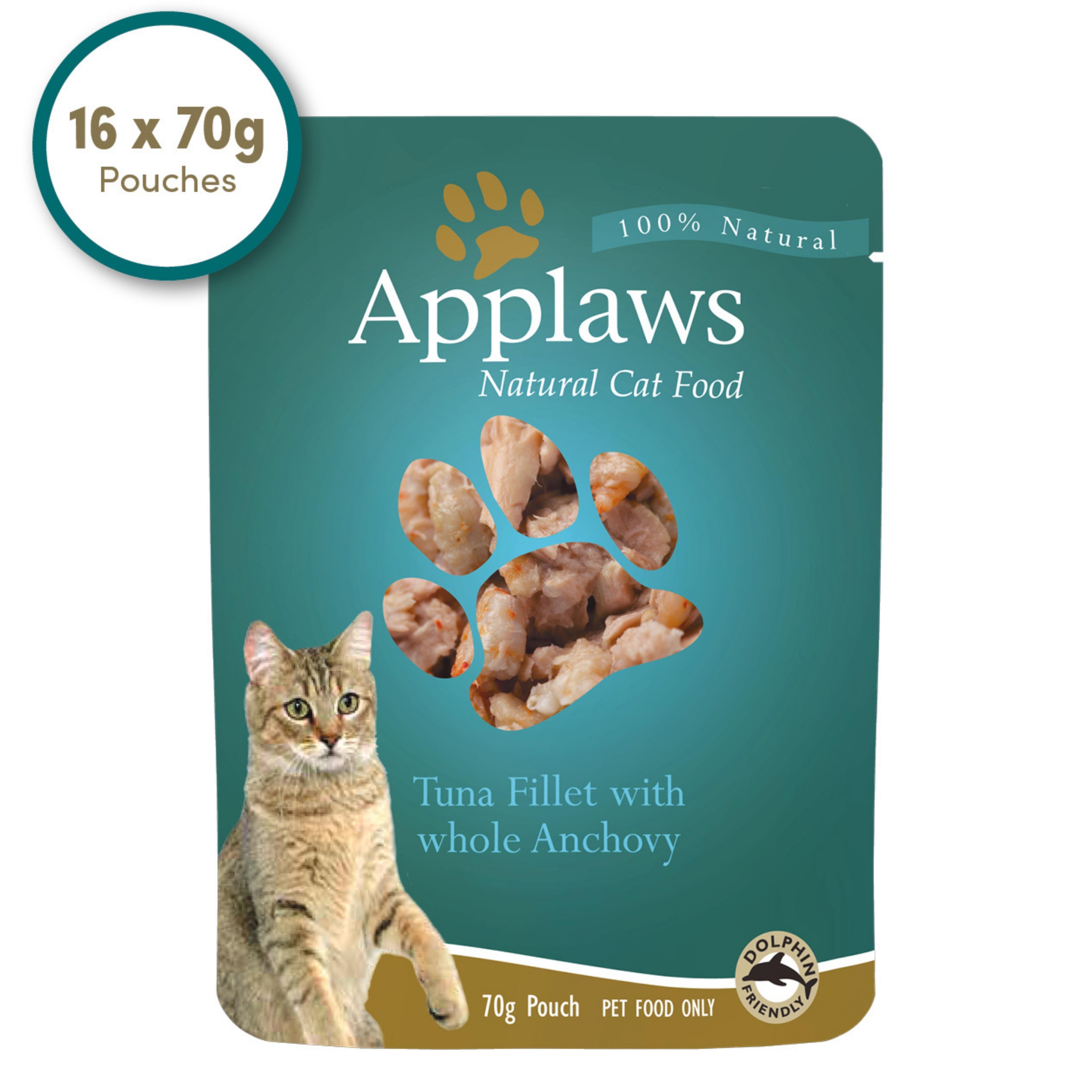 Applaws Cat Wet Food 70g Tuna Fillet with Whole Anchovy in Broth